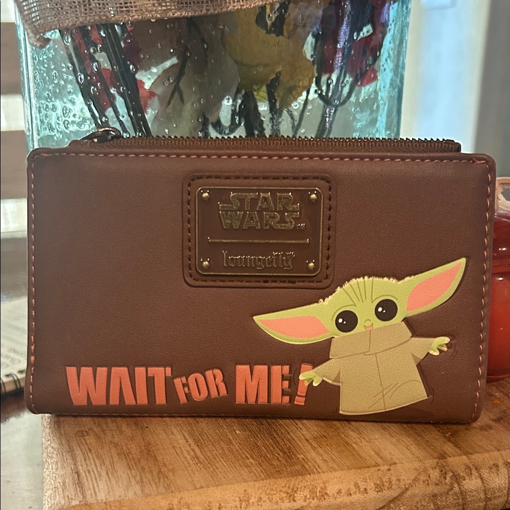 Loungefly Brown Star Wars Wallet with Baby Yoda